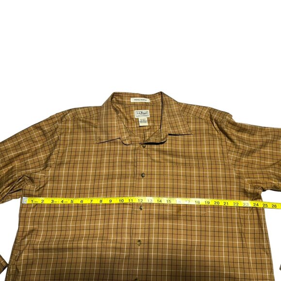 L.L. Bean Plaid Shirt Beige Size XLT - Picture 6 of 7
